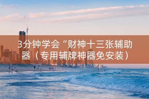 3分钟学会“财神十三张辅助器（专用辅牌神器免安装）