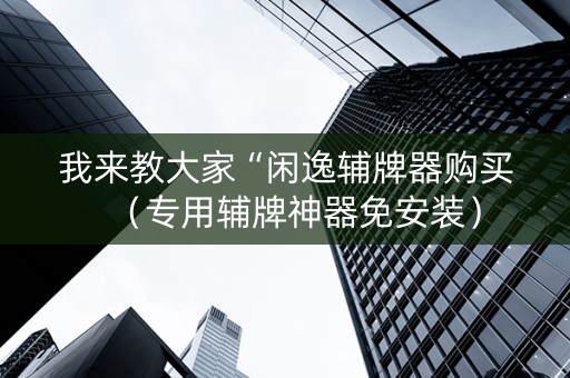 我来教大家“闲逸辅牌器购买（专用辅牌神器免安装）