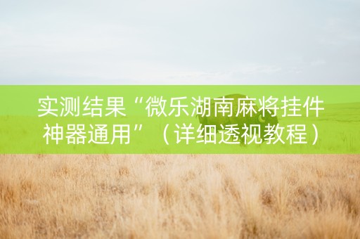 实测结果“微乐湖南麻将挂件神器通用”（详细透视教程）-哔哩哔哩
