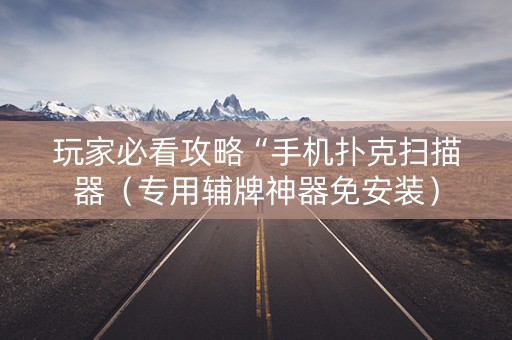 玩家必看攻略“手机扑克扫描器（专用辅牌神器免安装）