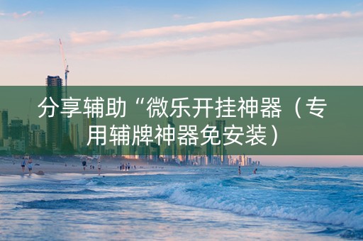 分享辅助“微乐开挂神器（专用辅牌神器免安装）