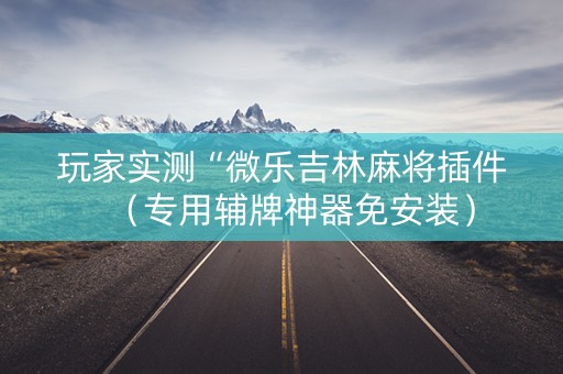 玩家实测“微乐吉林麻将插件（专用辅牌神器免安装）