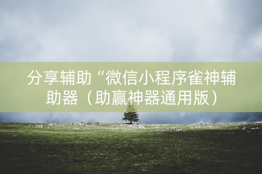 分享辅助“微信小程序雀神辅助器（助赢神器通用版）