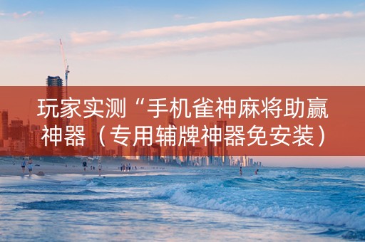 玩家实测“手机雀神麻将助赢神器（专用辅牌神器免安装）