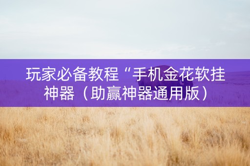 玩家必备教程“手机金花软挂神器（助赢神器通用版）