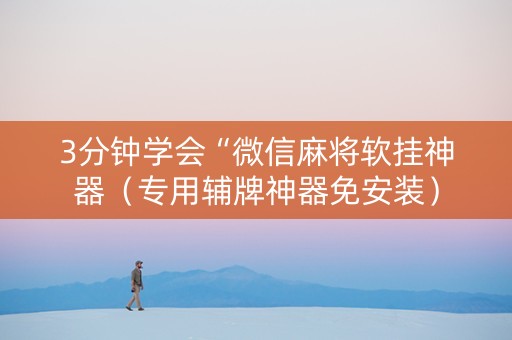 3分钟学会“微信麻将软挂神器（专用辅牌神器免安装）