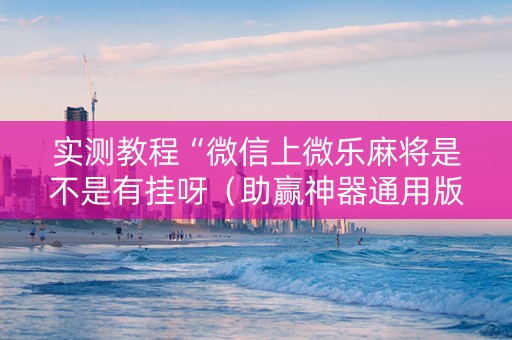 实测教程“微信上微乐麻将是不是有挂呀（助赢神器通用版）