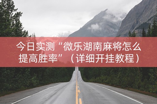 今日实测“微乐湖南麻将怎么提高胜率”（详细开挂教程）-哔哩哔哩