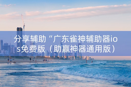分享辅助“广东雀神辅助器ios免费版（助赢神器通用版）