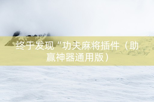 终于发现“功夫麻将插件（助赢神器通用版）