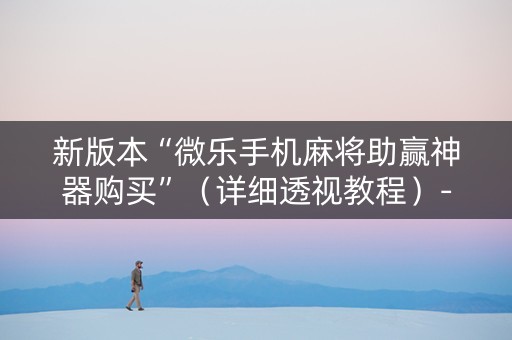 新版本“微乐手机麻将助赢神器购买”（详细透视教程）-哔哩哔哩