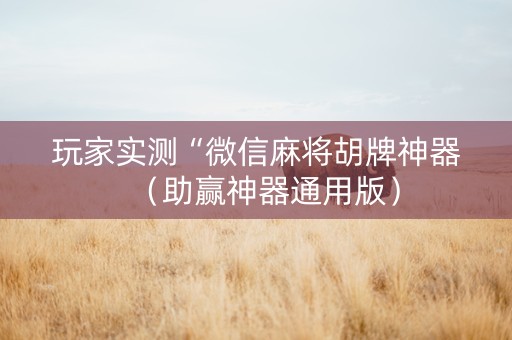 玩家实测“微信麻将胡牌神器（助赢神器通用版）