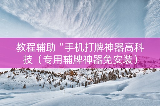 教程辅助“手机打牌神器高科技（专用辅牌神器免安装）