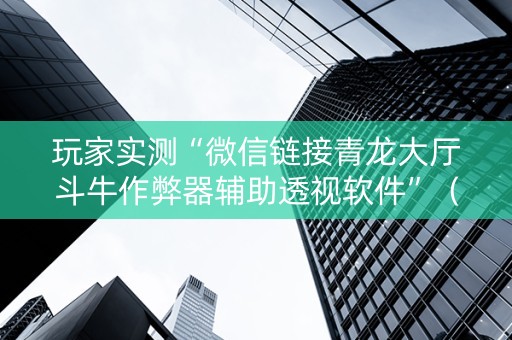 玩家实测“微信链接青龙大厅斗牛作弊器辅助透视软件”（详细透视教程）-哔哩哔哩