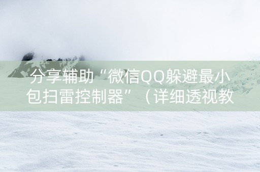 分享辅助“微信QQ躲避最小包扫雷控制器”（详细透视教程）-哔哩哔哩