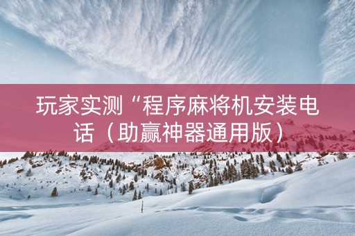 玩家实测“程序麻将机安装电话（助赢神器通用版）