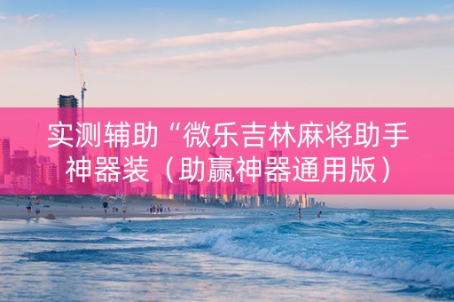 实测辅助“微乐吉林麻将助手神器装（助赢神器通用版）