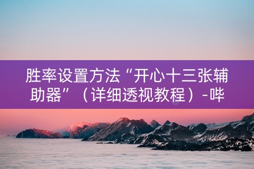 胜率设置方法“开心十三张辅助器”（详细透视教程）-哔哩哔哩