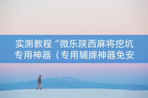 实测教程“微乐陕西麻将挖坑专用神器（专用辅牌神器免安装）