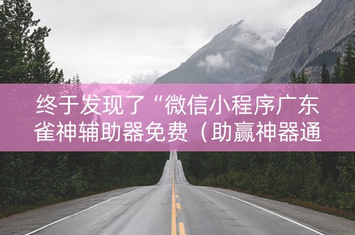 终于发现了“微信小程序广东雀神辅助器免费（助赢神器通用版）