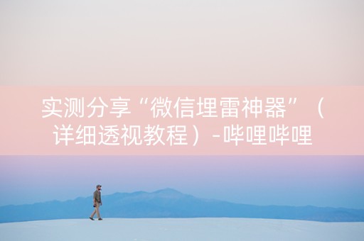 实测分享“微信埋雷神器”（详细透视教程）-哔哩哔哩