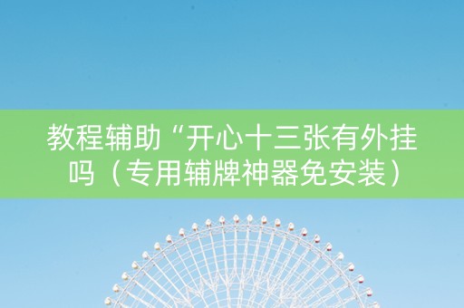 教程辅助“开心十三张有外挂吗（专用辅牌神器免安装）