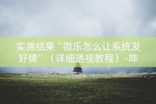 实测结果“微乐怎么让系统发好牌”（详细透视教程）-哔哩哔哩