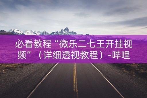 必看教程“微乐二七王开挂视频”（详细透视教程）-哔哩哔哩