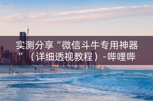 实测分享“微信斗牛专用神器”（详细透视教程）-哔哩哔哩