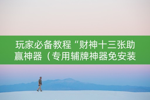 玩家必备教程“财神十三张助赢神器（专用辅牌神器免安装）