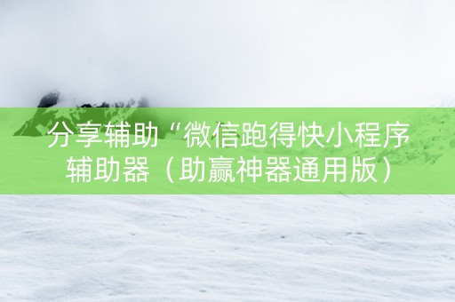 分享辅助“微信跑得快小程序辅助器（助赢神器通用版）