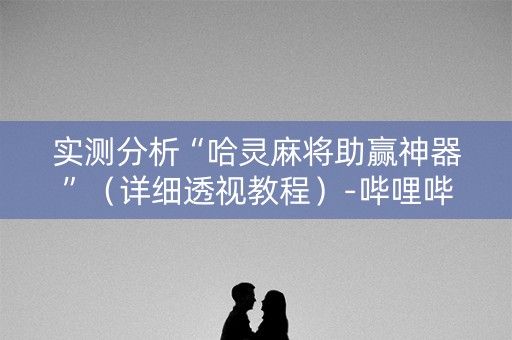 实测分析“哈灵麻将助赢神器”（详细透视教程）-哔哩哔哩