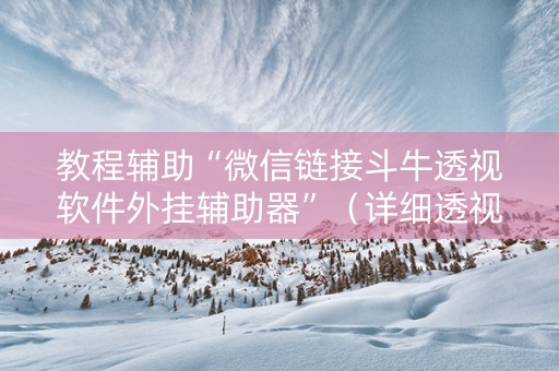 教程辅助“微信链接斗牛透视软件外挂辅助器”（详细透视教程）-哔哩哔哩