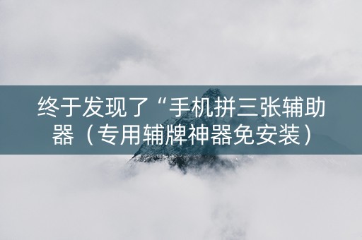 终于发现了“手机拼三张辅助器（专用辅牌神器免安装）
