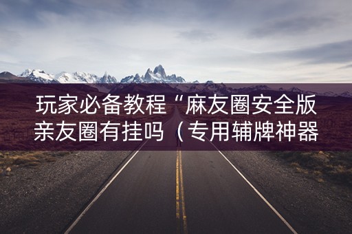 玩家必备教程“麻友圈安全版亲友圈有挂吗（专用辅牌神器免安装）