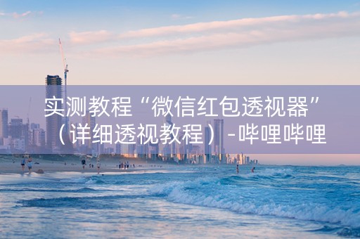 实测教程“微信红包透视器”（详细透视教程）-哔哩哔哩