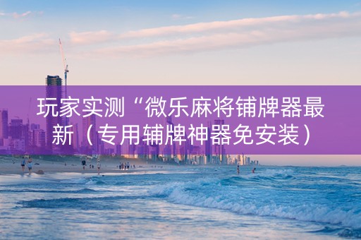 玩家实测“微乐麻将铺牌器最新（专用辅牌神器免安装）