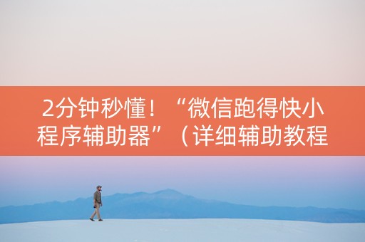 2分钟秒懂！“微信跑得快小程序辅助器”（详细辅助教程）-哔哩哔哩