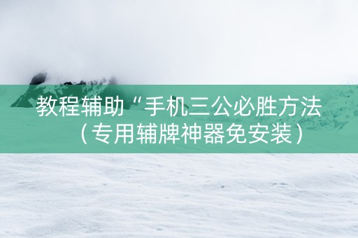 教程辅助“手机三公必胜方法（专用辅牌神器免安装）