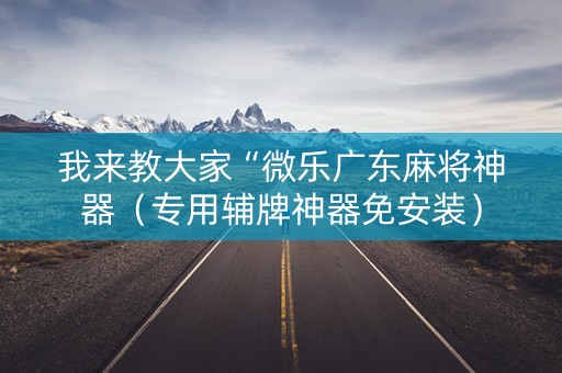 我来教大家“微乐广东麻将神器（专用辅牌神器免安装）
