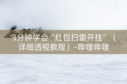 3分钟学会“红包扫雷开挂”（详细透视教程）-哔哩哔哩