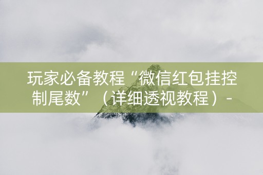 玩家必备教程“微信红包挂控制尾数”（详细透视教程）-哔哩哔哩