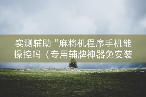 实测辅助“麻将机程序手机能操控吗（专用辅牌神器免安装）