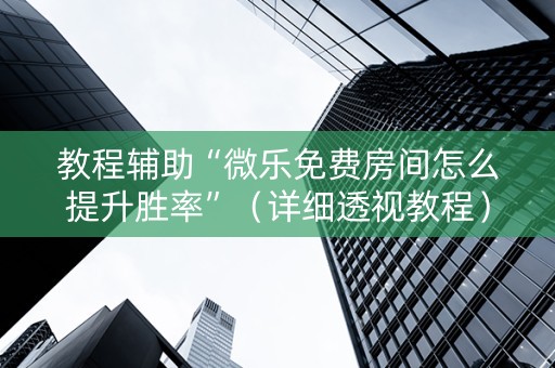 教程辅助“微乐免费房间怎么提升胜率”（详细透视教程）-哔哩哔哩