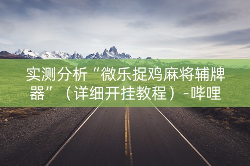 详细阅读:实测分析“微乐捉鸡麻将辅牌器”(详细开挂教程)-哔哩哔哩 实测分析“微乐捉鸡麻将辅牌器”(详细开挂教程)-哔哩哔哩