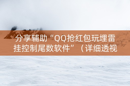 分享辅助“QQ抢红包玩埋雷挂控制尾数软件”（详细透视教程）-哔哩哔哩