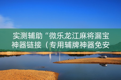 实测辅助“微乐龙江麻将漏宝神器链接（专用辅牌神器免安装）