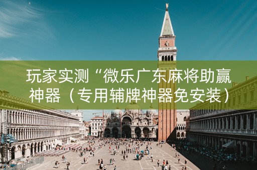 玩家实测“微乐广东麻将助赢神器（专用辅牌神器免安装）
