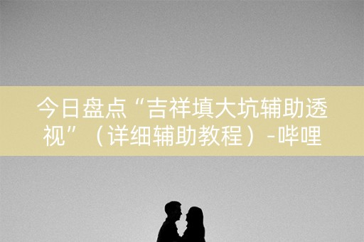 今日盘点“吉祥填大坑辅助透视”（详细辅助教程）-哔哩哔哩