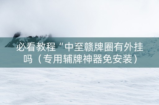 必看教程“中至赣牌圈有外挂吗（专用辅牌神器免安装）
